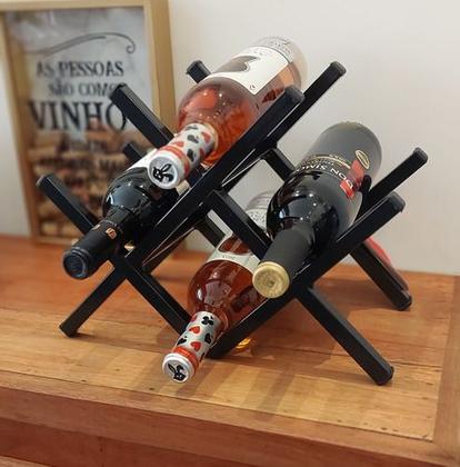 Imagem de Suporte Mini Aparador Vinho 4 Garrafas Adega Aço Industrial