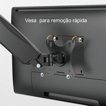 Imagem de Suporte Monitor Articulado Braço Parede 17 A 32 Polegadas A Gás Vertical Ou Horizontal