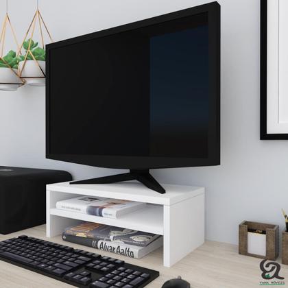 Imagem de Suporte Monitor Mdf Base Notebook Mesa Escritório Compacta