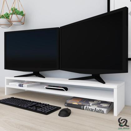 Imagem de Suporte Monitor Mdf Base Notebook Mesa Escritório Compacta