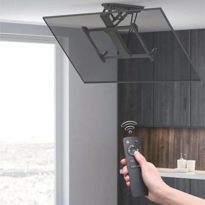 Imagem de Suporte Motorizado de Teto para TV 32” a 70” PCYES  PLMSTM01A, Ajuste Automático, Controle Remoto, Instalação Invertida