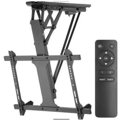 Imagem de Suporte Motorizado de Teto para TV 32” a 70” PCYES  PLMSTM01A, Ajuste Automático, Controle Remoto, Instalação Invertida