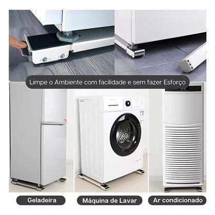 Imagem de Suporte Móvel Com Rodinhas Pé Nivelador Base Ajustável Com Rodinhas Ideal Para Geladeiras, Máquina de Lavar, Móveis