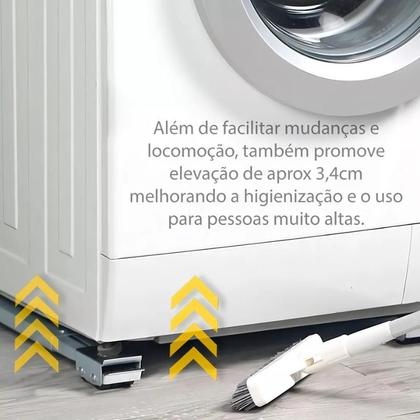 Imagem de Suporte Móvel Com Rodinhas Pé Nivelador Base Ajustável Com Rodinhas Ideal Para Geladeiras, Máquina de Lavar, Móveis