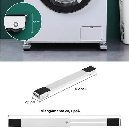 Imagem de Suporte Móvel para Máquina de Lavar e Geladeira - Base Elevada com Rodas