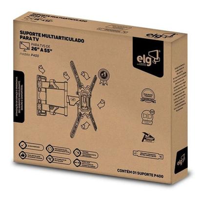 Imagem de Suporte Multi Articulado PRETO para TV 26" a 55" ELG - P400
