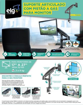 Imagem de Suporte Multiarticulado FH80N para Monitor com Torre e Pistão a Gás