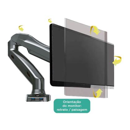 Imagem de Suporte Multiarticulado para Monitor ELG 17 a 35 F90USB, Pistão à Gás, VESA - F90USB