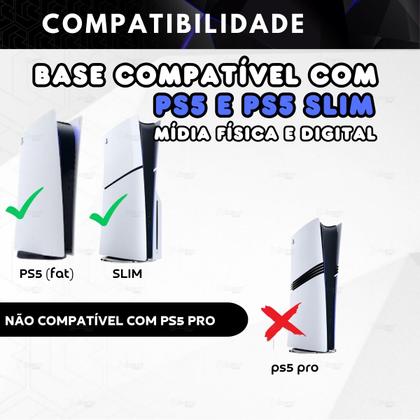 Imagem de Suporte Multifuncional Base Cooler Carregador Controle Duplo Slots Compatível Com Ps5 e Ps5 Slim