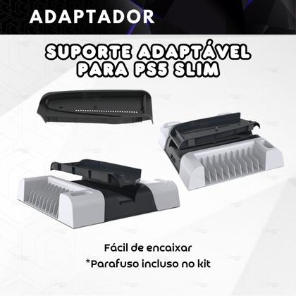 Imagem de Suporte Multifuncional Base Cooler Carregador Controle Duplo Slots Compatível Com Ps5 e Ps5 Slim