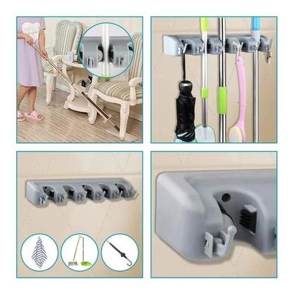 Imagem de Suporte Multiuso 6 Posições Porta Vassoura Rodo Chave Oferta