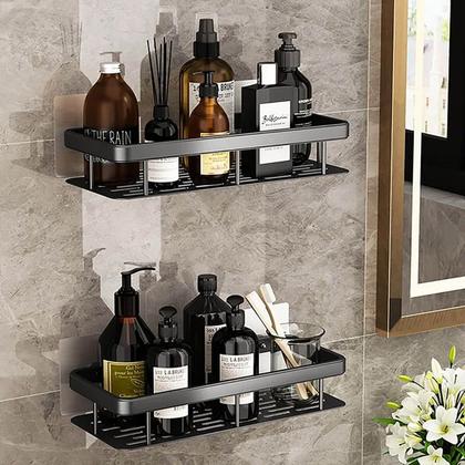 Imagem de Suporte Multiuso Retangular Banheiro Porta Shampoo Preto