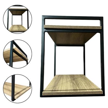 Imagem de Suporte Nicho para Microondas Forno Prateleira Reforçada 70cm x 40cm Metal e Madeira com Acabamento