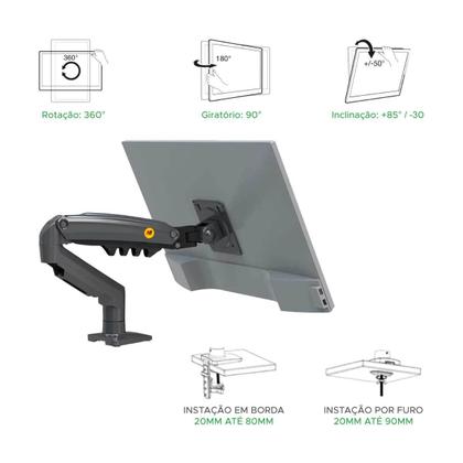 Imagem de Suporte North Bayou Nb F80 De Mesa Para Tv Monitor De 17 Até 30 Preto