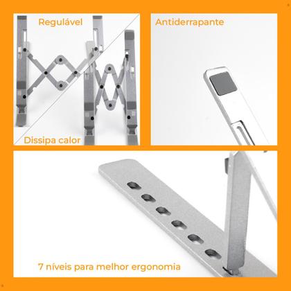 Imagem de Suporte Note Apoio Notebook Laptop Computador Mesa Universal