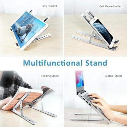 Imagem de Suporte notebook articulavel ergonomico slim tablet base dobravel portatil mesa