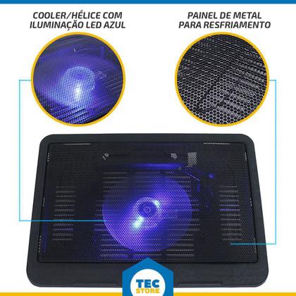 Imagem de Suporte Notebook Cooler Base Com Ventilação Apoio Mesa Usb