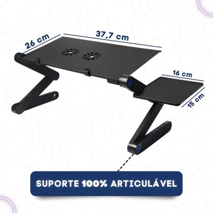 Imagem de Suporte Notebook Cooler Base Com Ventilação Apoio Mesa Usb