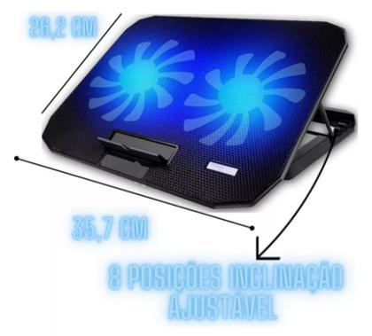 Imagem de Suporte Notebook Cooler Base Led Refrigerada Ventilação