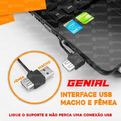 Imagem de Suporte Notebook Cooler Led Base Com Ventilação Apoio Usb Ozzix Original