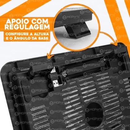 Imagem de Suporte Notebook Cooler Led Base Com Ventilação Apoio Usb Ozzix Original