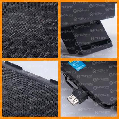 Imagem de Suporte Notebook Cooler Led Base Com Ventilação Apoio Usb Ozzix Original