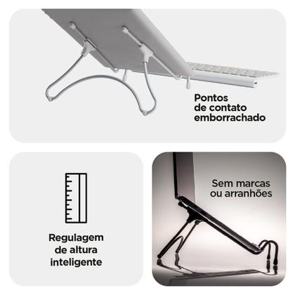 Imagem de Suporte Octoo UpTable para Notebook, Ice Silver - UP-SI