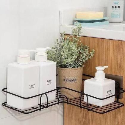 Imagem de Suporte Organizador De Canto, Prateleira De Banheiro com Adesivo Para Parede 1 Peça G MS811