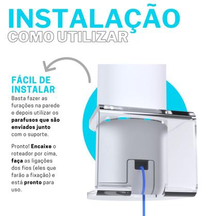 Imagem de Suporte Organizador de Parede Compatível com Roteador Modem Wi-Fi Mesh Unifi 6