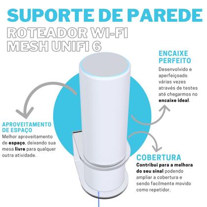 Imagem de Suporte Organizador de Parede Compatível com Roteador Modem Wi-Fi Mesh Unifi 6