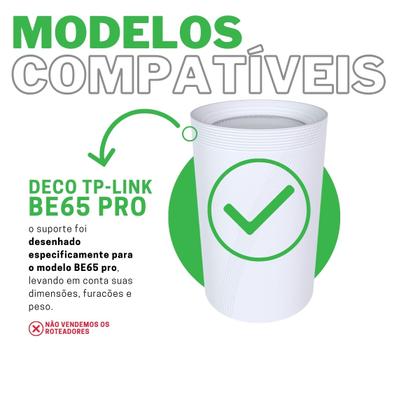 Imagem de Suporte Organizador de Parede Compatível com Roteador Modem Wi-Fi Tp-link Deco BE65 Pro BE11000