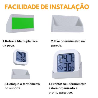 Imagem de Suporte Organizador de Parede Compatível com Termômetro Digital Ambiente Genérico