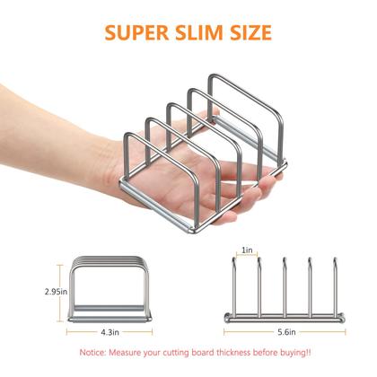 Imagem de Suporte organizador de tábuas de corte KORRTFID em aço inoxidável