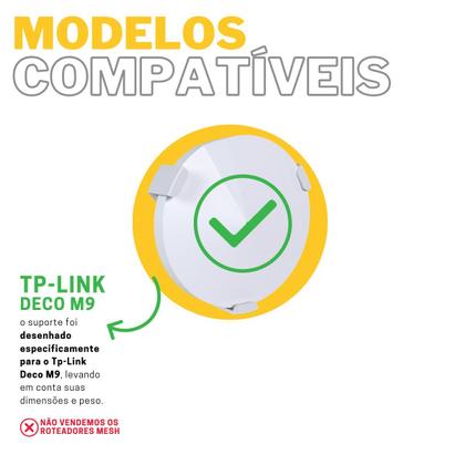 Imagem de Suporte Organizador de Teto e Parede Compatível com Roteador Modem Wi-Fi Tp-link Deco M9