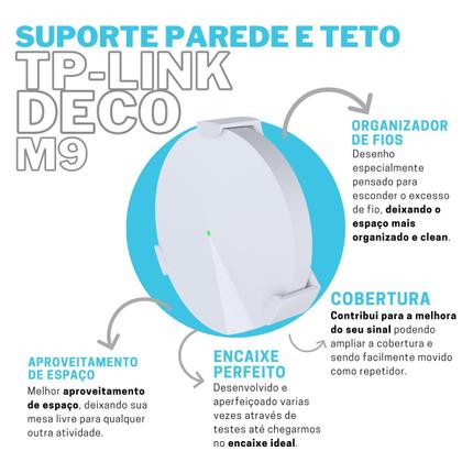 Imagem de Suporte Organizador de Teto e Parede Compatível com Roteador Modem Wi-Fi Tp-link Deco M9