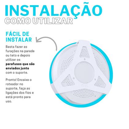 Imagem de Suporte Organizador de Teto e Parede Compatível com Roteador Modem Wi-Fi Tp-link Deco M9