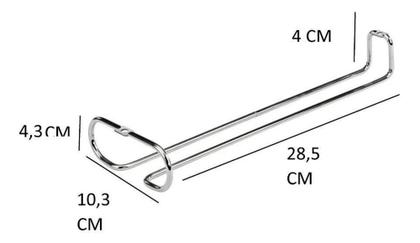 Imagem de Suporte Organizador Em Aço Cromado P/ Pendurar 3 Taças 28cm - NIQUELART