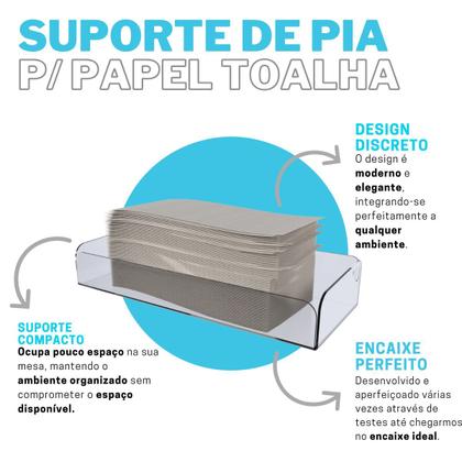 Imagem de Suporte Organizador Multiuso de Pia Lavabo Banheiro para Papel Toalha e Objetos