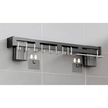 Imagem de Suporte Organizador para Utensílios de Cozinha com 8 Ganchos Aço Inox de Alta Qualidade 