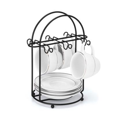 Imagem de Suporte Organizador Para Xícaras E Pires Aço Inox Cozinha