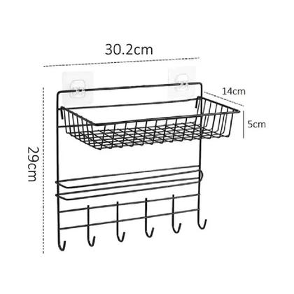Imagem de Suporte organizador parede cozinha metal prateleira porta