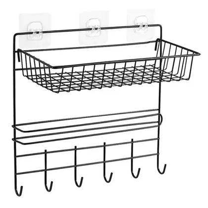 Imagem de Suporte organizador parede cozinha metal prateleira porta