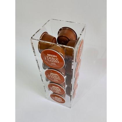 Imagem de Suporte Organizador Porta capsulas Dolce Gusto Torre 16 Capsulas Acrílico Transparente