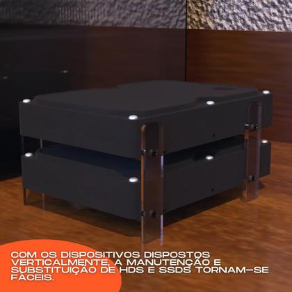 Imagem de Suporte Organizador Vertical de Mesa Tipo Rack Compatível com Até 8 HD's de 3.5 - ARTBOX3D