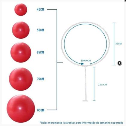 Imagem de Suporte P/ Bola de Pilates Parede Reforçado Clean SB01
