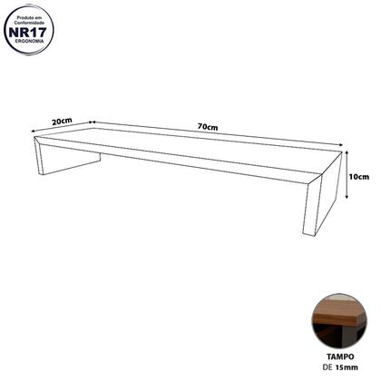 Imagem de Suporte p/ Monitor MDF Mesa de Escritório 70cm x 20cm CZ F5