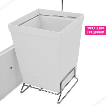 Imagem de Suporte p Papel Higiênico c Lixeira Banheiro Lavabo c Tampa