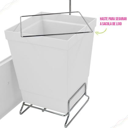 Imagem de Suporte p Papel Higiênico c Lixeira Banheiro Lavabo c Tampa