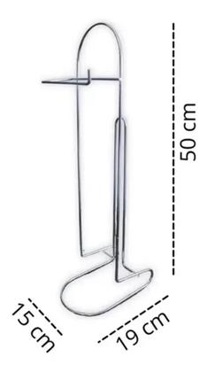 Imagem de Suporte Papel Higiênico 4 Rolos De Chão Cromado Design Luxo