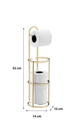 Imagem de Suporte Papel Higiênico Chão Parede dourado Future 1609DD
